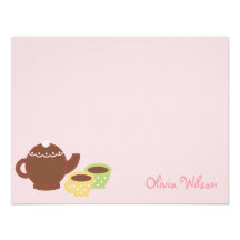 Tea Party Flat Thank You Card/Note Card Invite