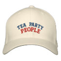 Tea Party People embroidered hats
