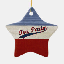 Tea Party Political Red White and Blue Patrotic Christmas Tree Ornament