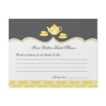 Tea Pot Bridal Shower Advise Card invitations