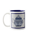 TEA POT Tea Cup Cross Stitch Style Design mugs