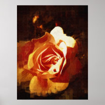 Tea Rose Poster, Oil Painting