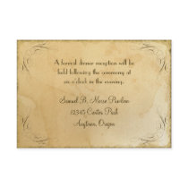 Tea Stained Vintage Wedding 1 - Reception Invite