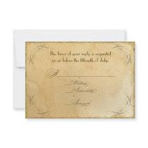 Tea Stained Vintage Wedding 1 - RSVP Response Card Personalized Invites