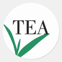'Tea' sticker with leaf motif - Simple & elegant.