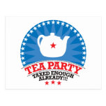 TEA, Taxed Enough Already Party Postcard