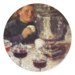 Tea Time: A Samovar by Igor Grabar Round Stickers