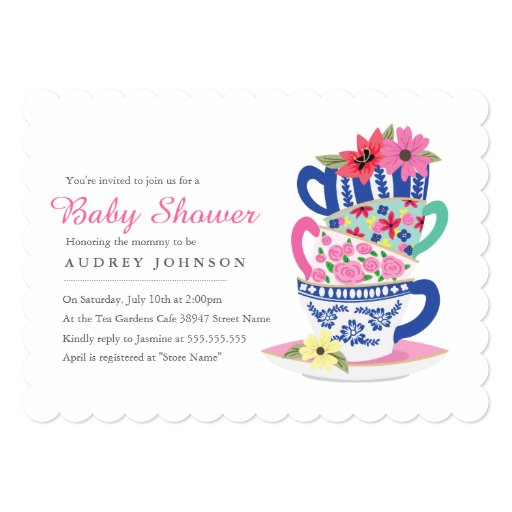 Tea Time Baby Shower Invitation Invitation