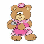 tea time teddy bear design photo sculptures