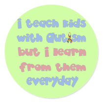 Teach Kids with Autism - Awareness Ribbon Stickers