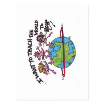 Teach the World to Hoop Postcard