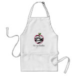 Teacher Apron - Zebra Print Apple