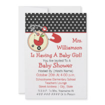 Teacher Baby Shower Invite - Red and Black
