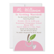 Teacher Bridal Shower Invite - Pink Apple & Ring