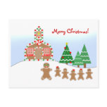 Teacher Christmas Postcard - Gingerbread Scene