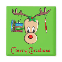 Teacher Christmas Reindeer--Adorable Gifts Magnets