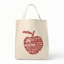 Teacher in all languages Red Apple Tote Bags