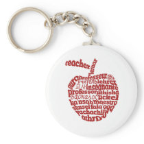 Teacher in all languages Red Apple Key Chain