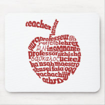 Teacher in all languages Red Apple Mousepad