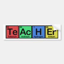 Teacher made of Elements colours Bumper Stickers