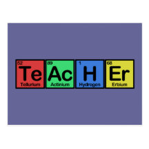 Teacher made of Elements colours Postcard