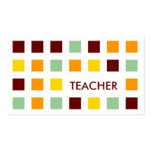 TEACHER (mod squares) Business Card Templates