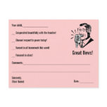 Teacher Note Home - Pink postcards