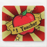 Teacher Number One Apple & Beams Tattoo Mousepad