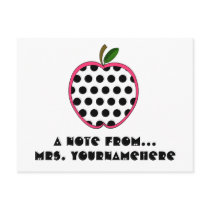 Teacher Postcard - Polka Dot Apple
