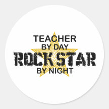 Teacher Rock Star by Night Stickers