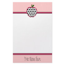 Teacher Stationery - Polka Dot Apple