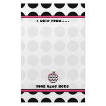 Teacher Stationery - Polka Dot Apple