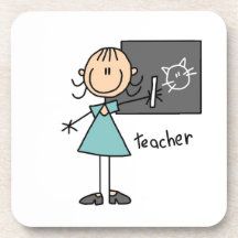 Teacher Stick Figure Beverage Coasters