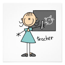 Teacher Stick Figure Custom Announcement