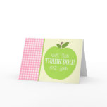 Teacher Thank You Green Apple Pink Gingham cards