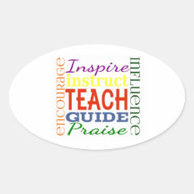 Teacher Word Picture Teachers School Kids Oval Stickers