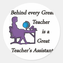 Teacher's Assistant Round Sticker