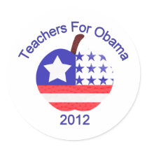 Teachers For Obama Tees and Gifts Round Stickers