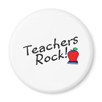 Teachers Rock Apple Fridge Magnets