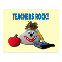 Teachers Rock! Yellow Postcard