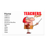 teachers rule female teacher cartoon business card