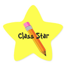 Teacher's Star with Pencil Award Stickers