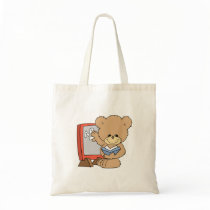 teaching ABCs cute teacher teddy bear design Canvas Bags