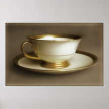 Teacup with Gold trim Poster