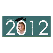 Teal 2012 photo graduation party announcement