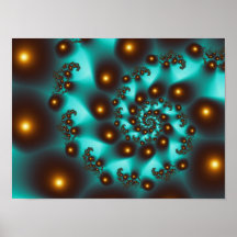 Teal Abstract Art Posters