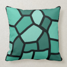 Teal Abstract Stained Glass Pillow