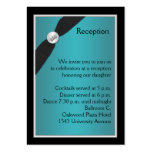 Teal and Black Quinceanera Reception Card Business Card Templates