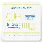 Teal and Lime Modern Typography Wedding Personalized Invitation