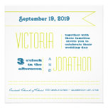 Teal and Lime Modern Typography Wedding Custom Invite